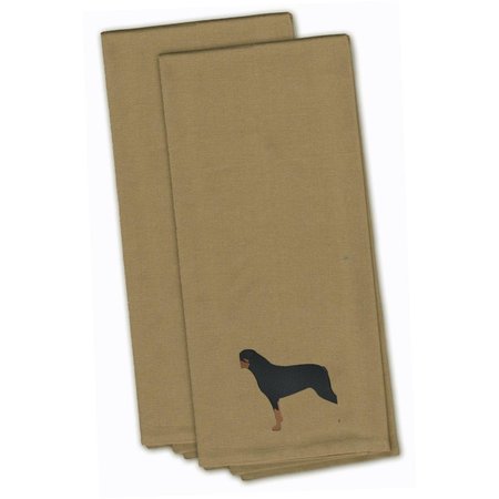 CAROLINES TREASURES Rottweiler Tan Embroidered Kitchen Towel BB3466TNTWE